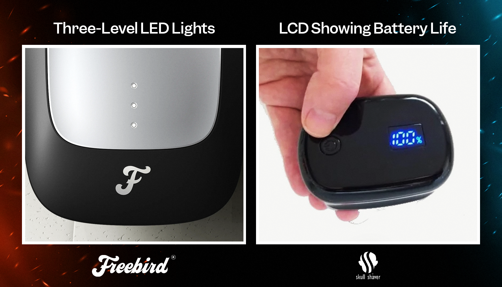 Battery Indicators FlexSeries Pro vs Skull Shaver Gold